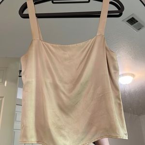 reformation silk champagne square neck cami